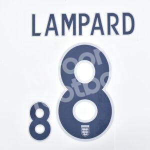 World Cup 2006 England Home Name Number Set #8 LAMPARD Repro
