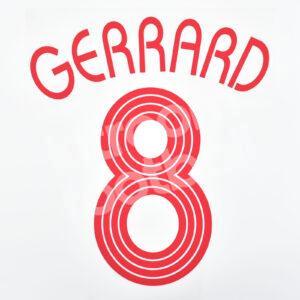 2006-08 Liverpool Away Name Number Set #8 GERRARD Champions League Repro