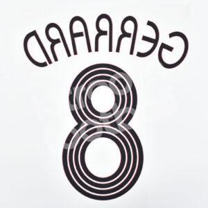 2006-08 Liverpool Away Name Number Set #8 GERRARD Champions League Repro - Image 3