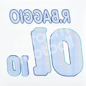 World Cup USA 1994 Italy Away Name Number Set #10 Roberto BAGGIO Flock Repro - Image 3