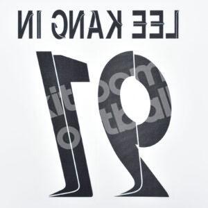 2023-24 PSG Paris Away Name Number Set #19 LEE KANG IN UCL Repro - Image 3