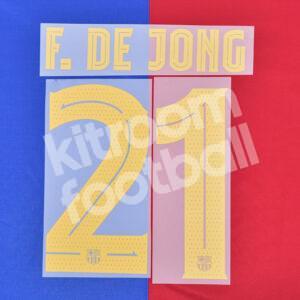 2024-25 Fc Barcelona Home Name Number Set #21 Frankie DE JONG UCL Repro