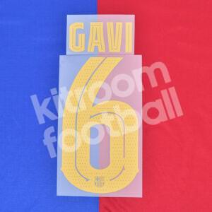 2024-25 Fc Barcelona Home Name Number Set #6 GAVI UCL Repro