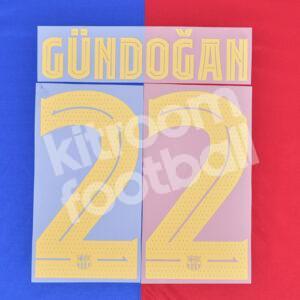 2024-25 Fc Barcelona Home Name Number Set #22 GUNDOGAN UCL Repro