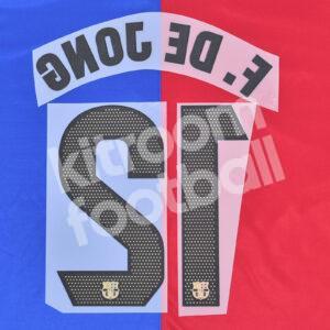 2024-25 Fc Barcelona Home Name Number Set #21 Frankie DE JONG La Liga Repro - Image 3