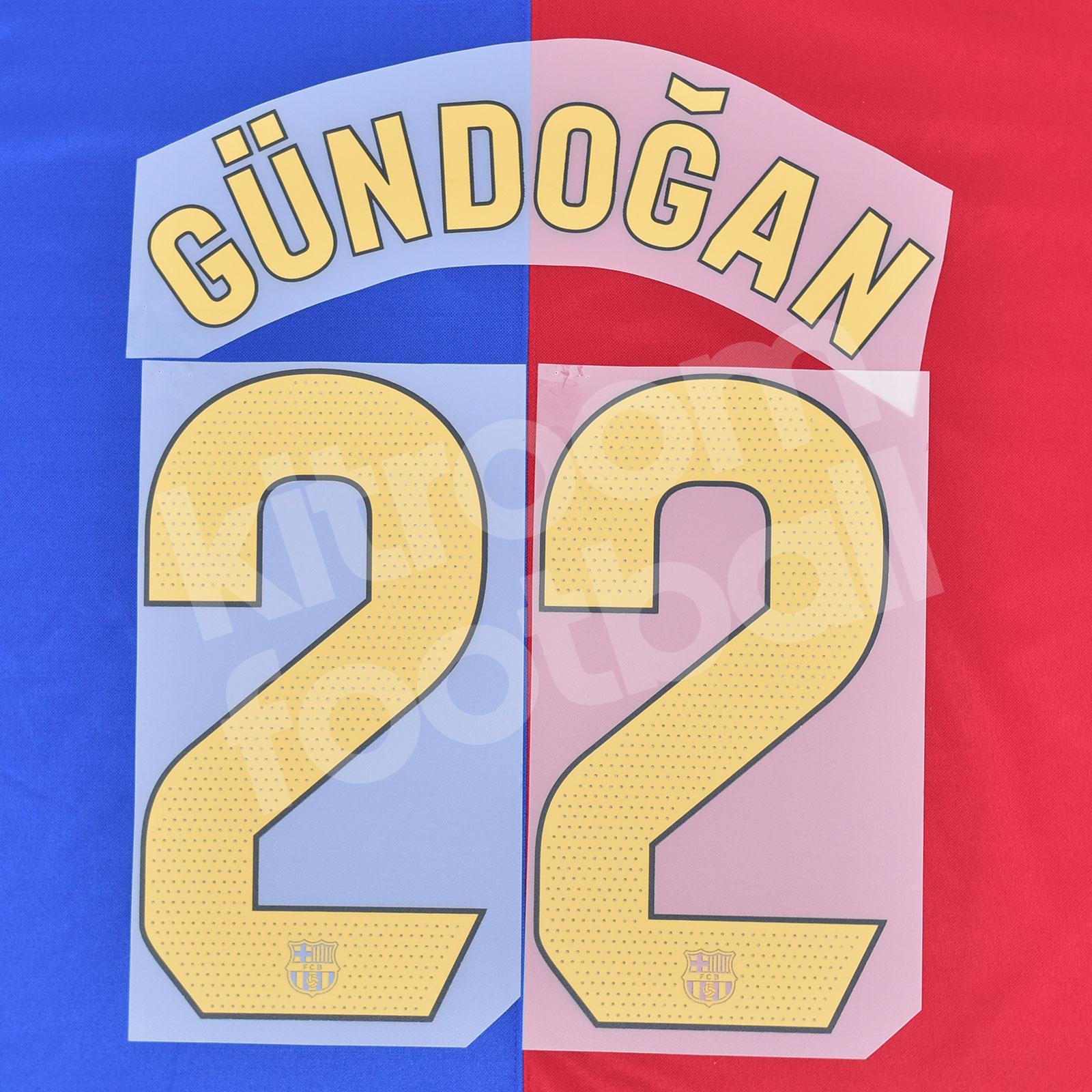 2024-25 Fc Barcelona Home Name Number Set #22 GUNDOGAN La