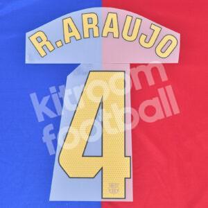 2024-25 Fc Barcelona Home Name Number Set #4 Ronald ARAUJO La Liga Repro