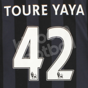 2010-11 Manchester City Name Number Set #42 TOURE YAYA Premier League Flock Repro