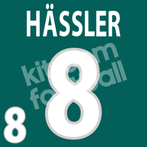 Euro 2000 Germany Away Name Number Set #8 HASSLER (2 layers) Repro