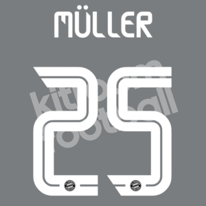 2020-21 Bayern Munich Third Name Number Set #25 MULLER Champions League Repro