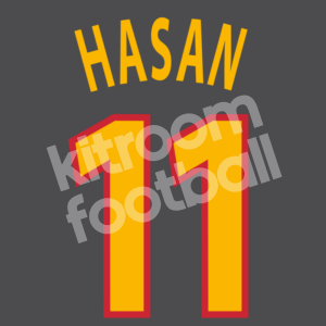 2000-01 Galatasaray Away Name Number Set #11 HASAN Repro
