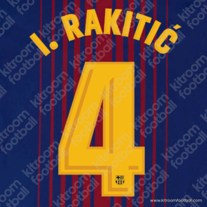 2017-18 Barcelona Home Name Number Set #4 Ivan RAKITIC Repro