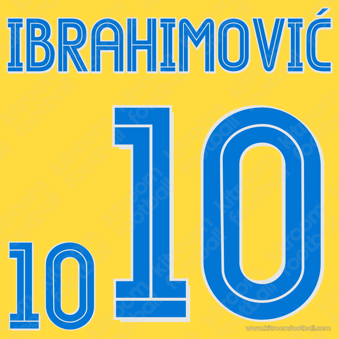 EURO 2004 Sweden Home Name Set Number #10 IBRAHIMOVIC Repro