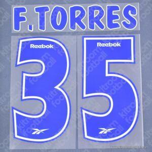 2000-01 Atletico Madrid Home Name Number Set #35 Fernando TORRES Debut Repro - Image 3