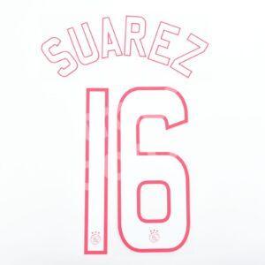 2007-08 Ajax Amsterdam Home Name Number Set #16 SUAREZ Repro - Image 2