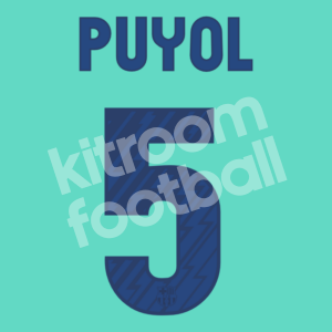 2010-11 Barcelona Away Name number Set #5 PUYOL Repro