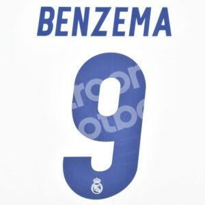2016-17 Real Madrid Home Name Number Set #9 BENZEMA Repro