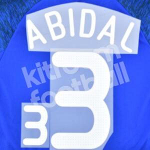 UEFA Euro 2008 France Home Name Number Set #3 ABIDAL Repro