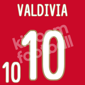 World Cup 2010 Chile Home Name Set Number #10 VALDIVIA Repro