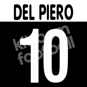 2001-02 Juventus Home Name Number Set #10 DEL PIERO Repro - Image 1