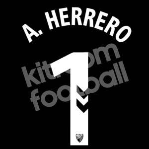2023-24 Málaga CF White Name Number Set #1 Alfonso HERRERO Cordero Repro