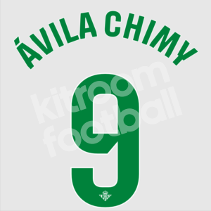 2023-24 Real Betis Home Name Number Set #9 CHIMY AVILA Repro