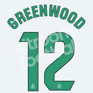2023-24 Getafe Third Name Number Set #12 GREENWOOD Dorsal Repro - Image 1