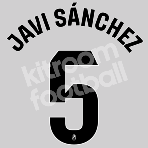 2023-24 Real Valladolid Home Name Number Set #5 JAVI SANCHEZ Repro - Image 1