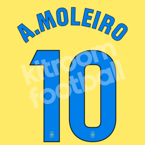 2023-24 Las Palmas La Liga Home Name Set #10 Alberto MOLEIRO (Repro) - Image 1