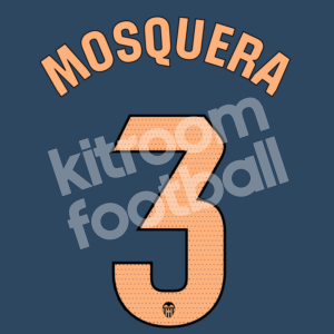 2023-24 Valencia CF Away Name Number Set #3 MOSQUERA Repro - Image 1