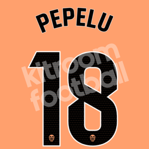 2023-24 Valencia CF Third Name Number Set #18 PEPELU Repro