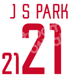 World Cup 2002 South Korea Away Name Set Number #21 J S PARK Repro - Image 1