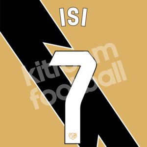 2023-24 Rayo Vallecano Third Name Number Set #7 ISI Repro (Dorsal Nombre y Numero)