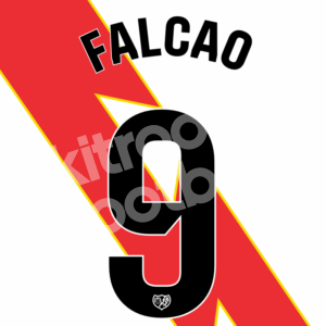 2023-24 Rayo Vallecano Home Name Number Set #9 FALCAO Repro (Dorsal Nombre y Numero) - Image 1