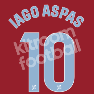 2023-24 Celta Vigo Away Name Number Set #10 IAGO ASPAS Repro