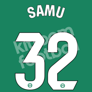 2023-24 Alaves Away Name Number Set #32 SAMU Omorodion Repro - Image 1
