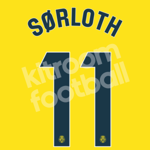 2023-24 Villarreal Home Name Number Set #11 SORLOTH Repro