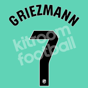 2023-24 Atletico de Madrid Third Name Number Set #7 GRIEZMANN Dorsal Repro