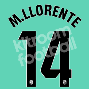 2023-24 Atletico de Madrid Third Name Number Set #14 Marcos LLORENTE Dorsal Repro