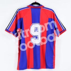 1996-97 Barcelona Cups Winners Cup Home Shirt Kappa Retro #9 Ronaldo (Size XL)