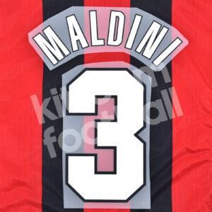 1998-00 AC Milan Home Name Number Set #3 MALDINI Repro