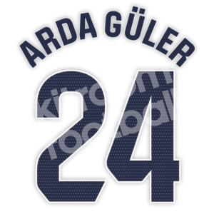 2023-24 Real Madrid Home Name Number Set #24 ARDA GULER La Liga Repro