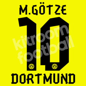 2012-13 Borussia Dortmund Home Name Number Set #10 Mario GÖTZE Repro