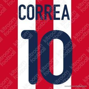 2001-02 Atletico Madrid Home & Third Name Set #10 CORREA (Repro)