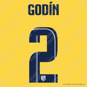 2013-14 Atletico Madrid Away Name Set #2 GODÍN Repro