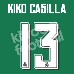 2015-16 Real Madrid Goalkeeper Name Number Set #13 KIKO CASILLA Repro