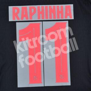 2024-25 Fc Barcelona Away Name Number Set #11 RAPHINHA Champions Repro