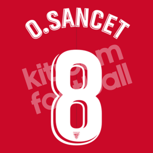 2021-23 Athetic Club Bilbao Name Number Set White #8 Oihan SANCET Repro