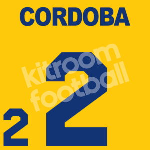 2001 Copa America Colombia Home Name Set Number #2 CORDOBA Repro