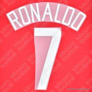 2003-04 Manchester United Home Name Number Set #7 RONALDO Repro Cup Version - Image 3